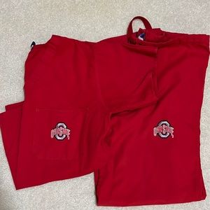 Ohio State OSU Scrub Set Top and Pants in Red